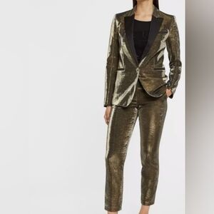 Karl Lagerfeld  Metallic Gold Blazer and Pants Set